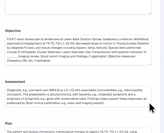 screenshot of Axis Chiropractic Operations